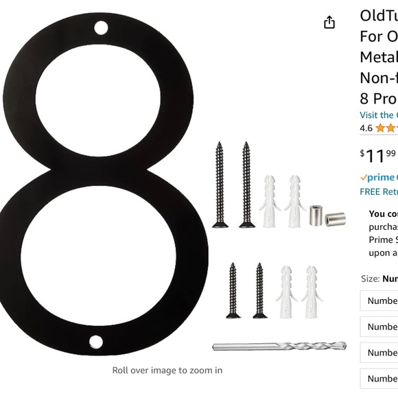 🏡NWT-OLD TURTLEDOVE BRAND, 5” HOUSE NUMBERS - EXTERIOR - COLOR: BLACK MIRROR🏡 - Picture 3 of 16